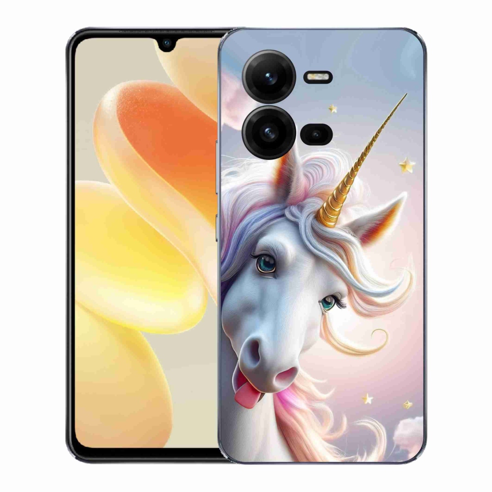 Gél borítás mmCase a Vivo X80 Lite készülékhez - vidám egyszarvú