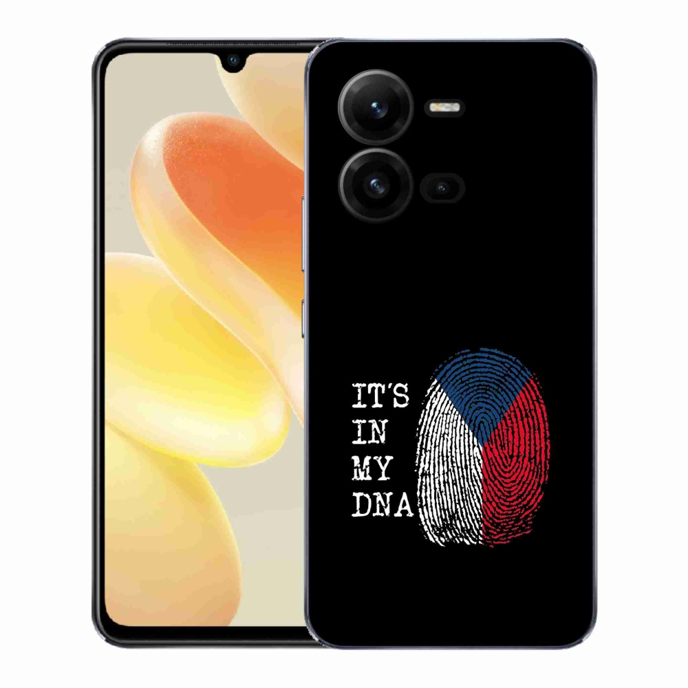 Gél borító mmCase a Vivo X80 Lite - zászló ujjlenyomat fekete háttérrel