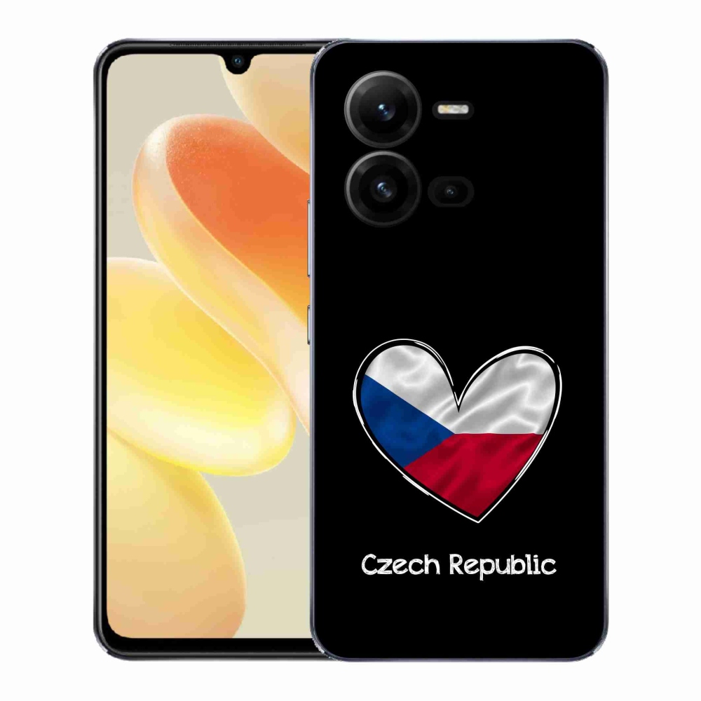 Gél borító mmCase a Vivo X80 Lite-on - zászló szív fekete háttérrel