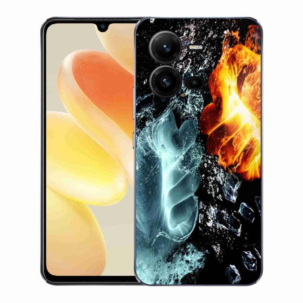 Gél borítás mmCase a Vivo X80 Lite-hoz - víz és tűz