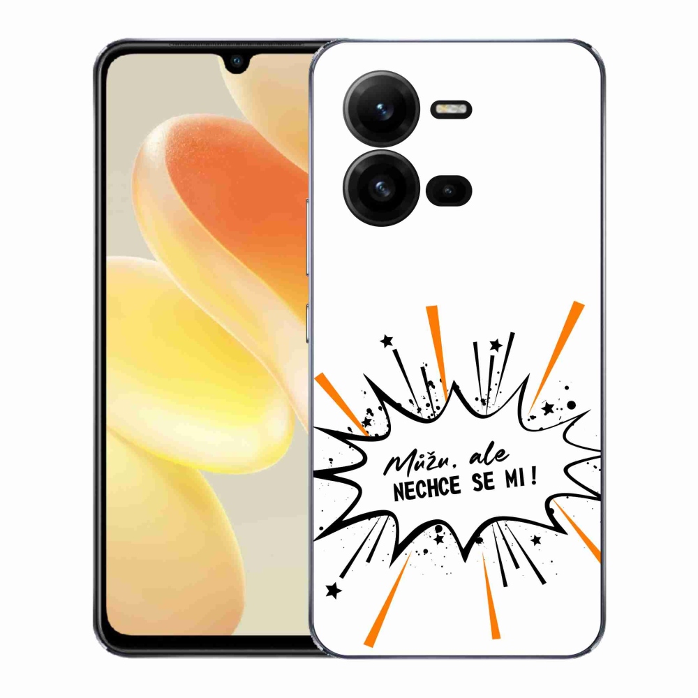 Gél borító mmCase a Vivo X80 Lite készülékhez - vicces szöveg 11 fehér háttér