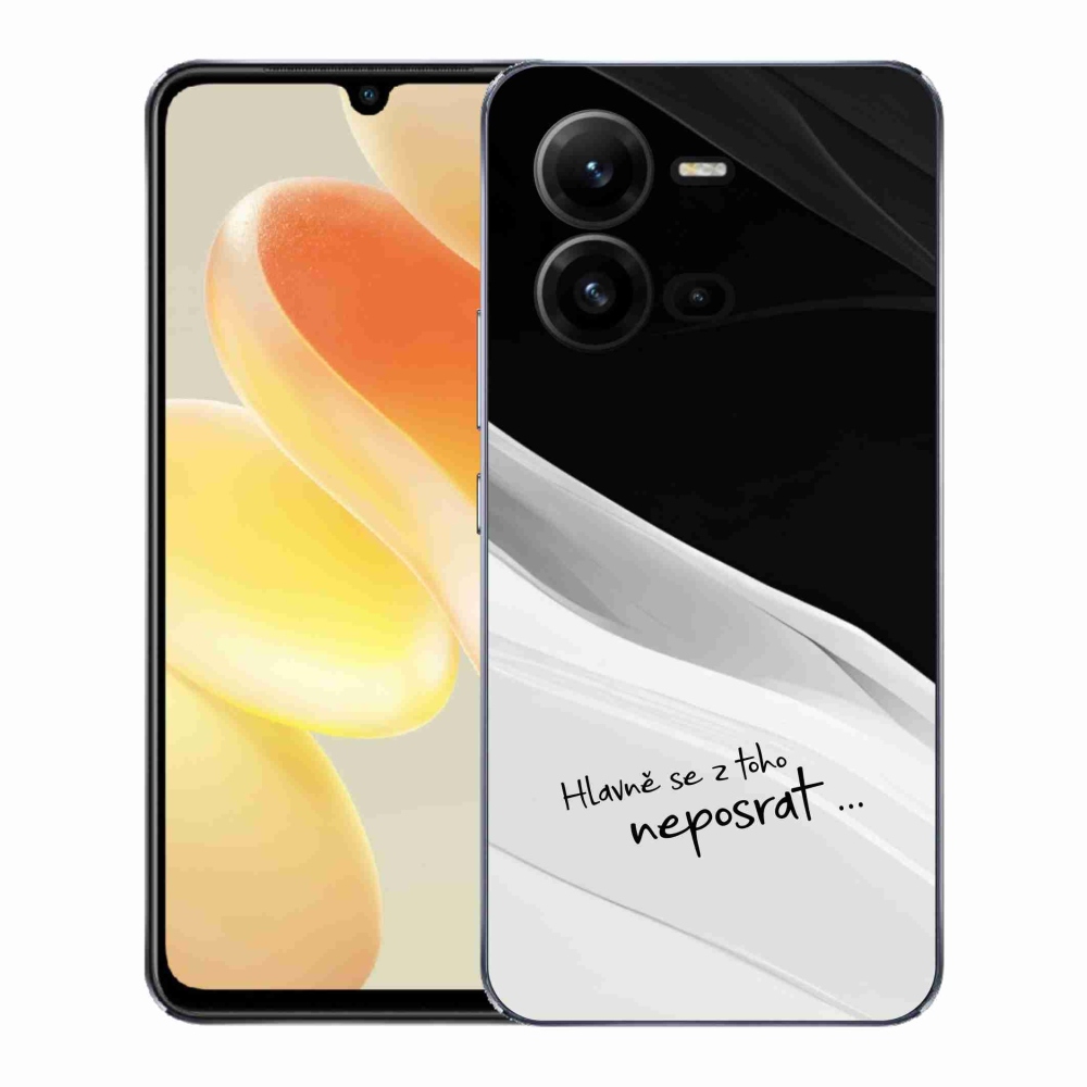 Gél borító mmCase a Vivo X80 Lite készülékhez - vicces szöveg 13 fehér és fekete háttérrel