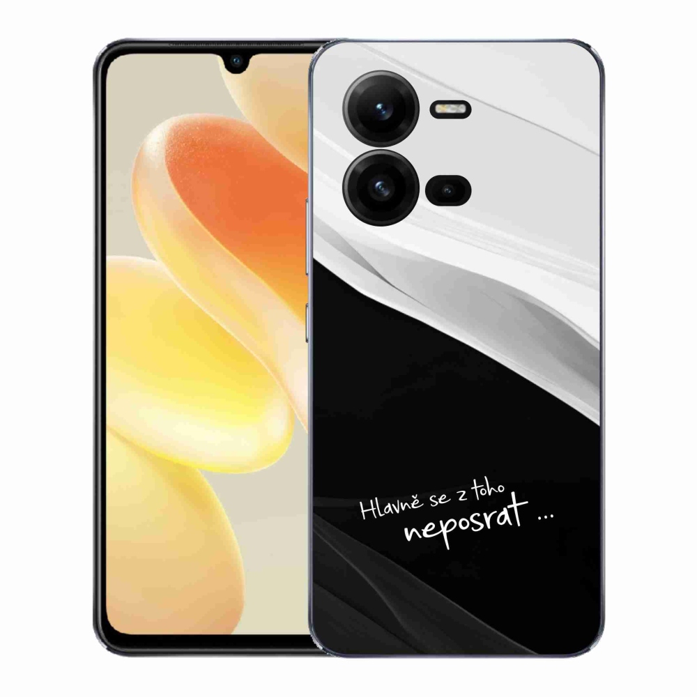 Gél borító mmCase a Vivo X80 Lite készülékhez - vicces szöveg 13 fekete és fehér háttérrel