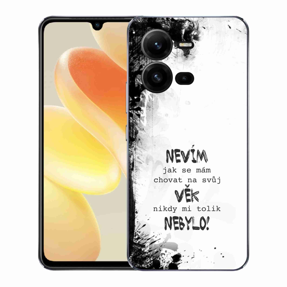 Gél borító mmCase a Vivo X80 Lite készülékhez - vicces szöveg 14 fehér háttér