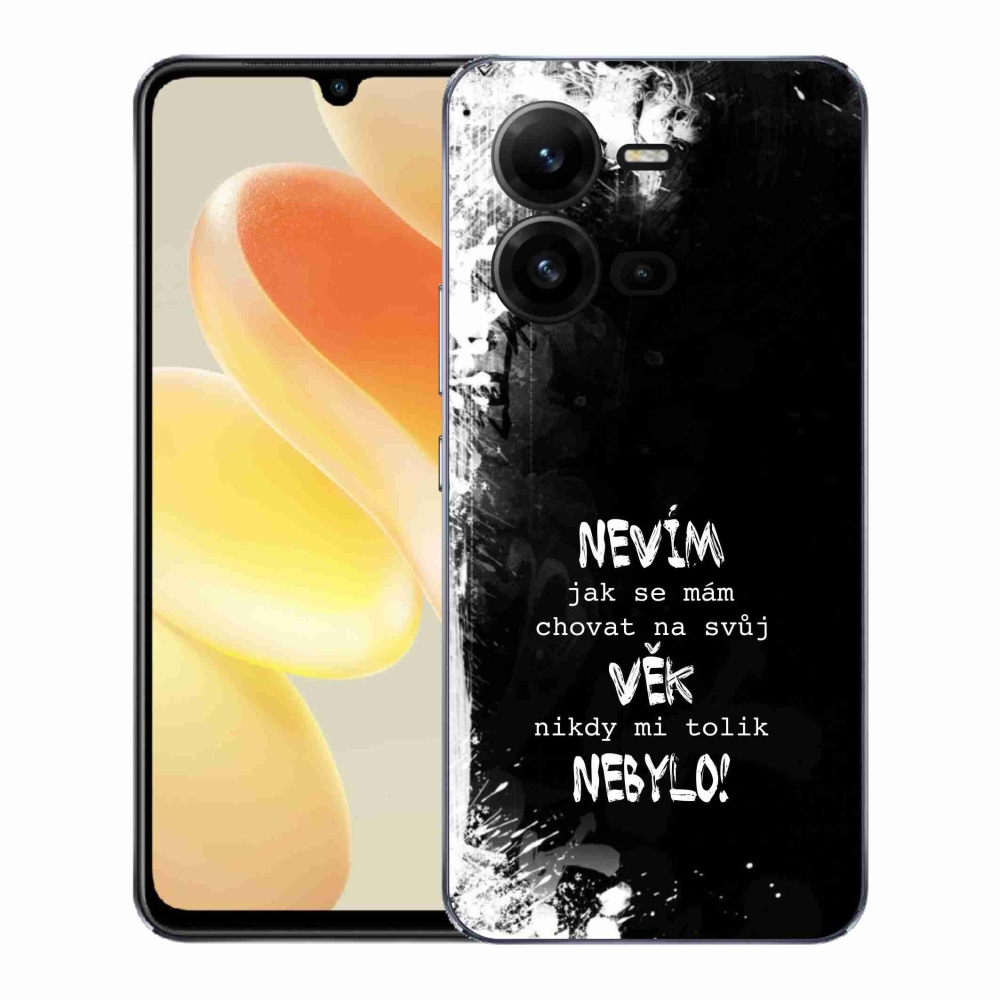 Gél borító mmCase a Vivo X80 Lite készülékhez - vicces szöveg 14 fekete háttér