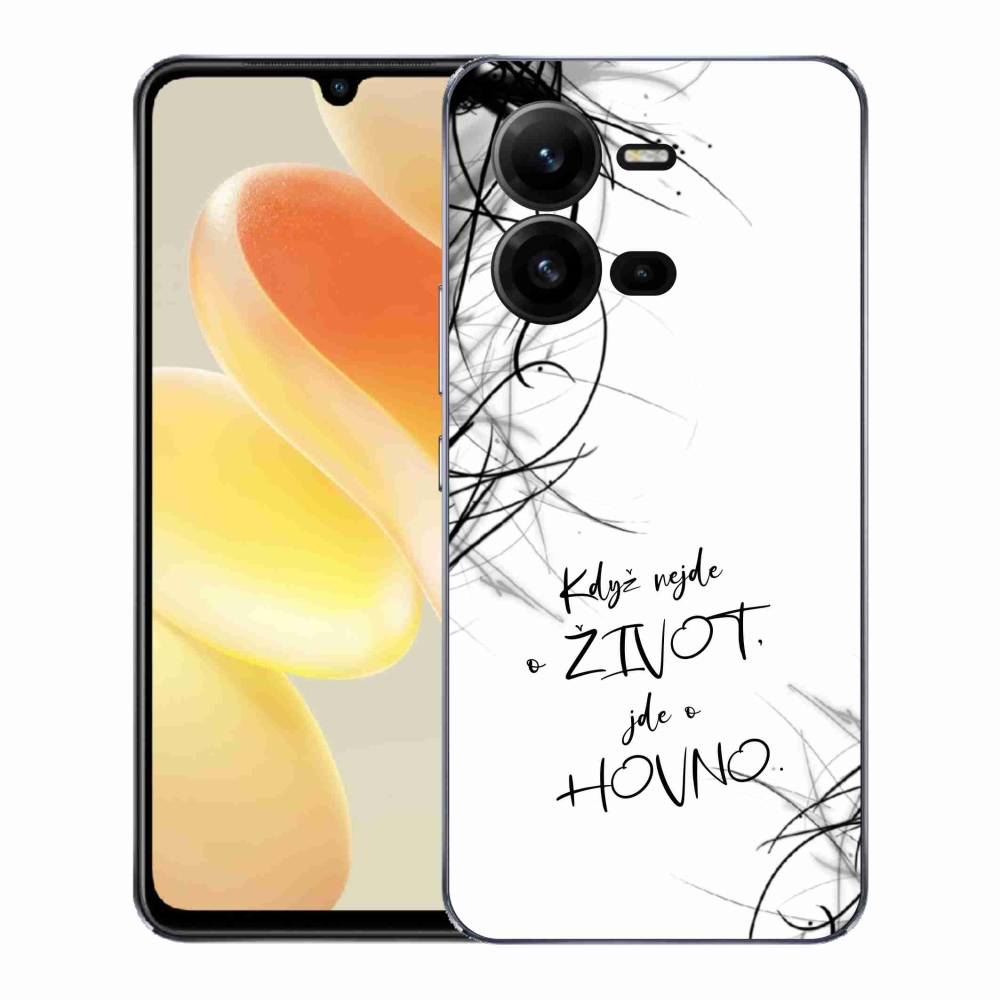 Gél borító mmCase a Vivo X80 Lite készülékhez - vicces szöveg 16 fehér háttér