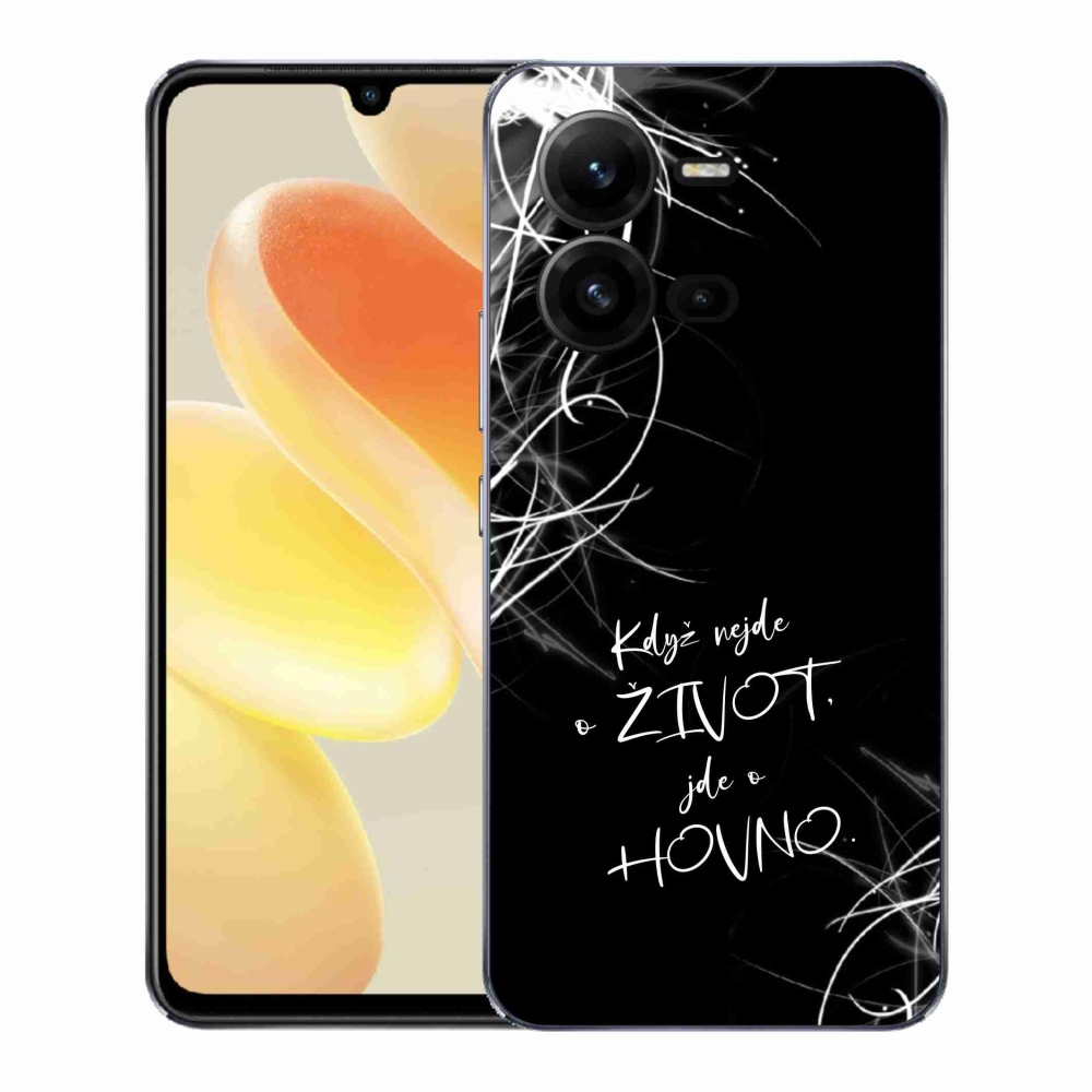 Gél borító mmCase a Vivo X80 Lite készülékhez - vicces szöveg 16 fekete háttér