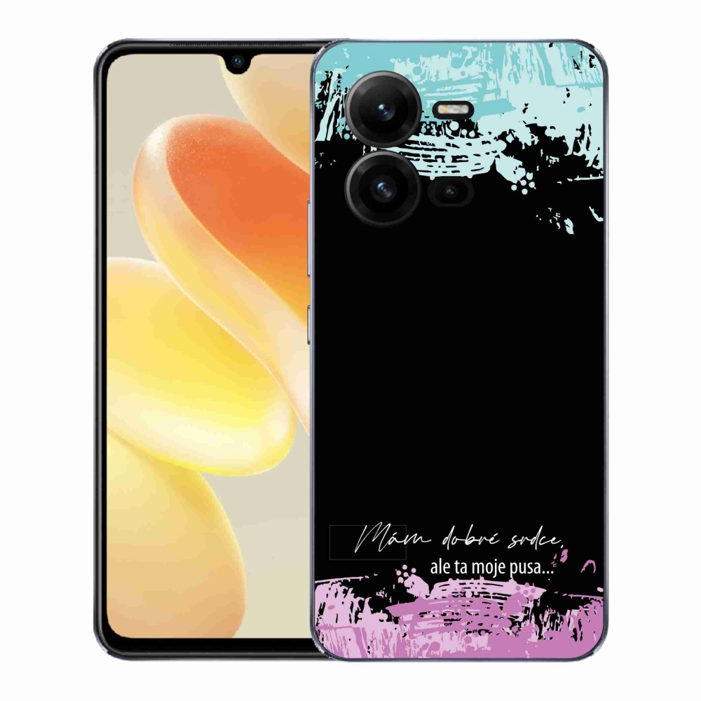 Gél borító mmCase a Vivo X80 Lite készülékhez - vicces szöveg 3 fekete háttérrel