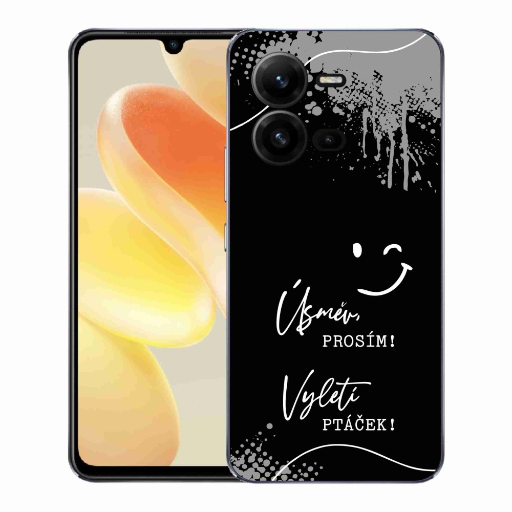 Gél borító mmCase a Vivo X80 Lite készülékhez - vicces szöveg 4 fekete háttérrel