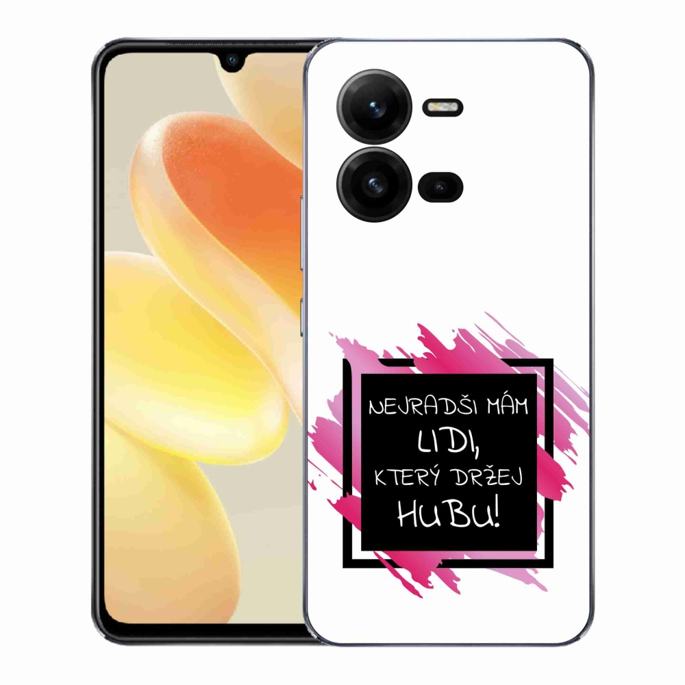 Gél borító mmCase a Vivo X80 Lite készülékhez - vicces szöveg 7 fekete és fehér háttérrel