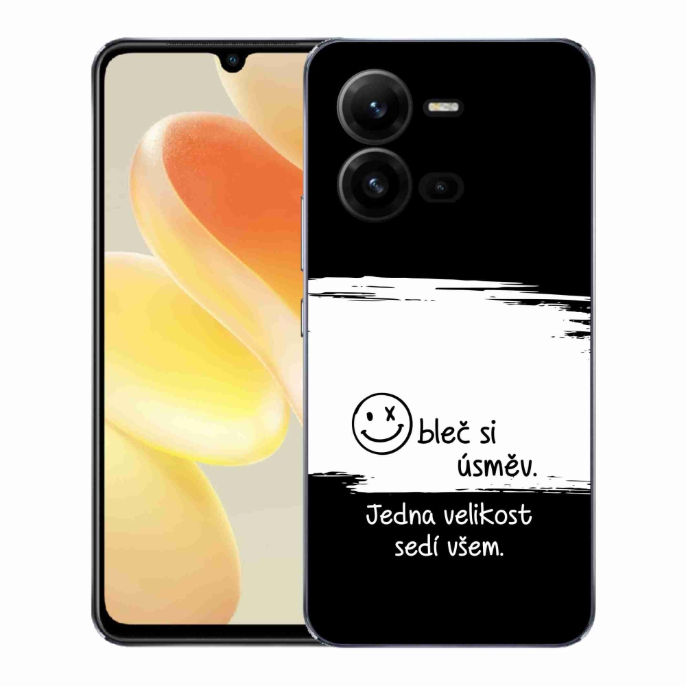 Gél borító mmCase a Vivo X80 Lite készülékhez - vicces szöveg 8 fekete és fehér háttérrel