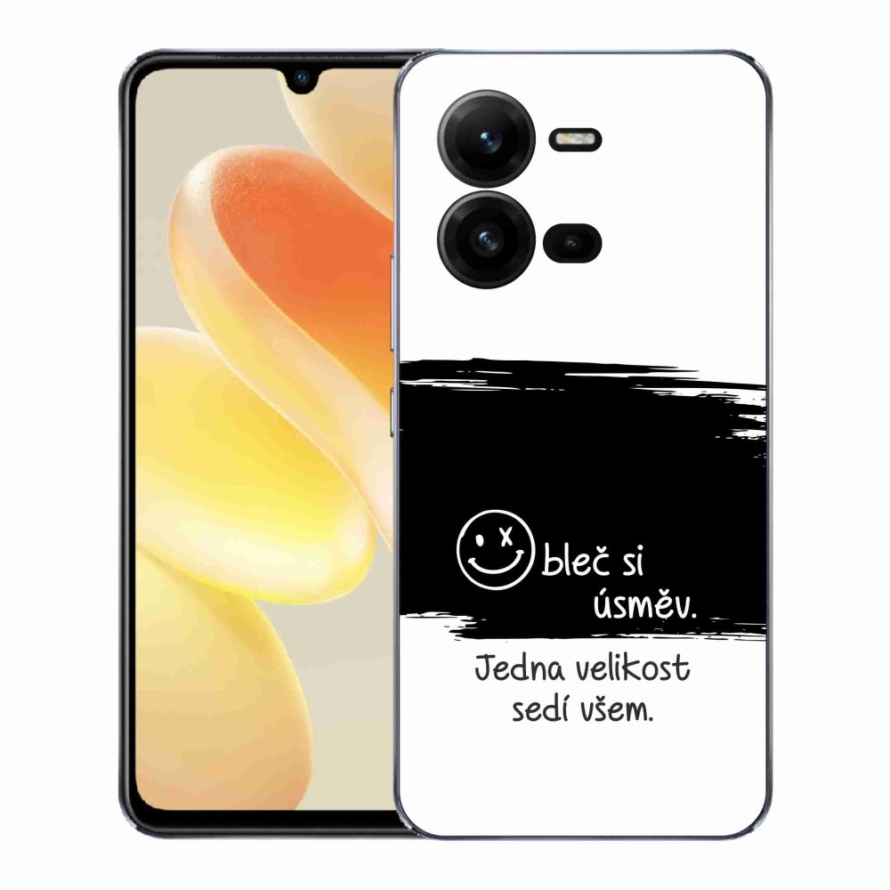 Gél borító mmCase a Vivo X80 Lite készülékhez - vicces szöveg 8 fekete és fehér háttérrel