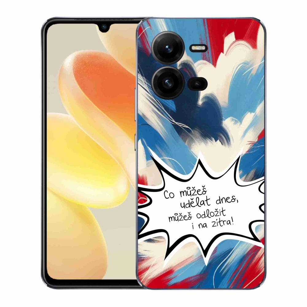 Gél borító mmCase a Vivo X80 Lite készülékhez - vicces szöveg 9 fehér háttér