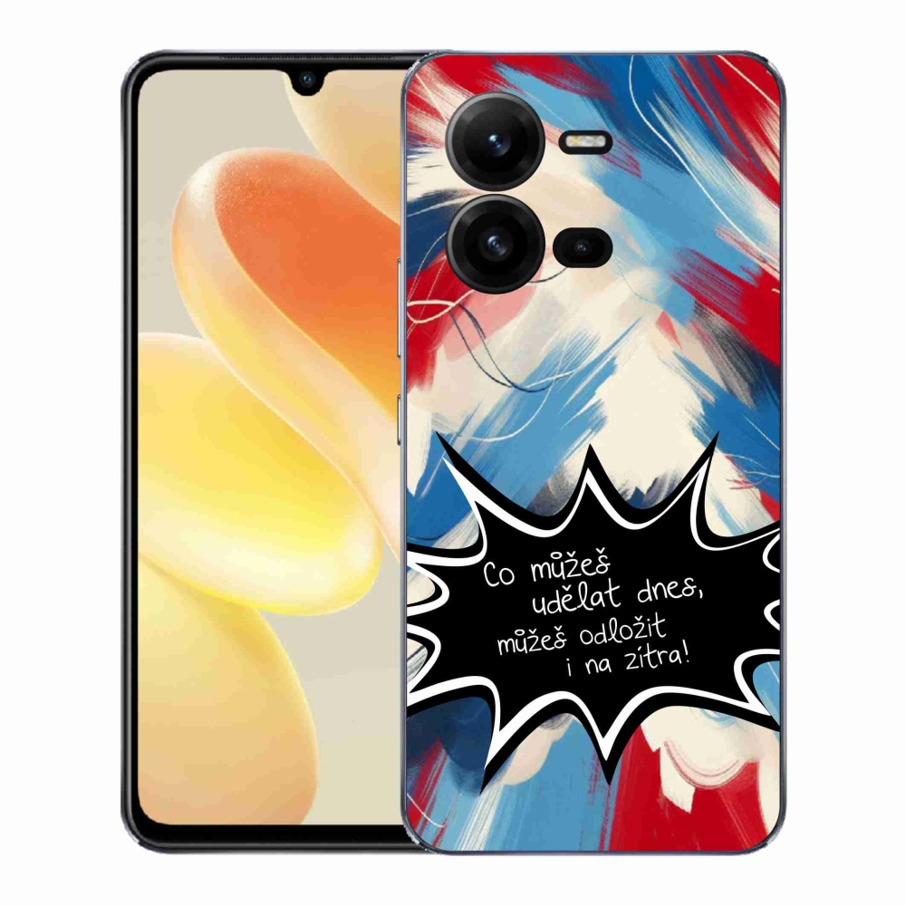 Gél borító mmCase a Vivo X80 Lite készülékhez - vicces szöveg 9 fekete háttér