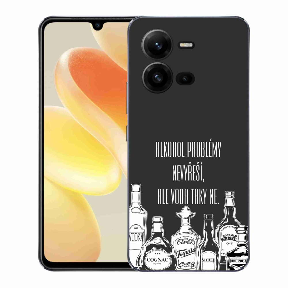 Gél borító mmCase a Vivo X80 Lite-hoz - vicces szöveg fekete háttérrel