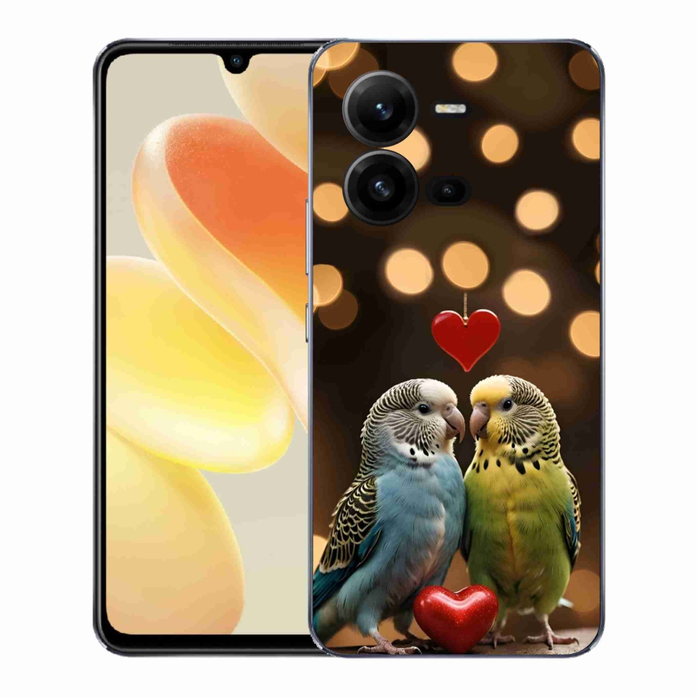 Gél borítás mmCase a Vivo X80 Lite készülékhez - szerelmes papagájok