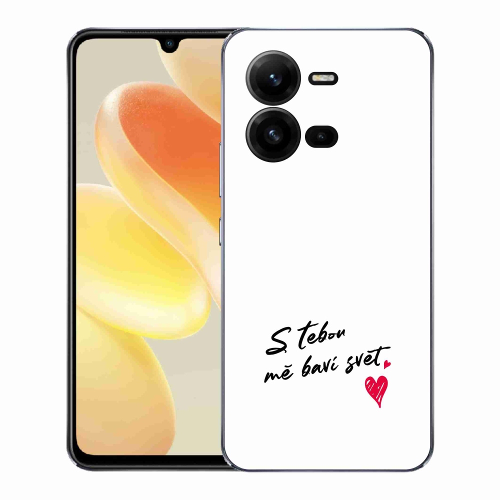 Gél borító mmCase a Vivo X80 Lite készülékre - szerelmes szöveg 1 fehér háttér