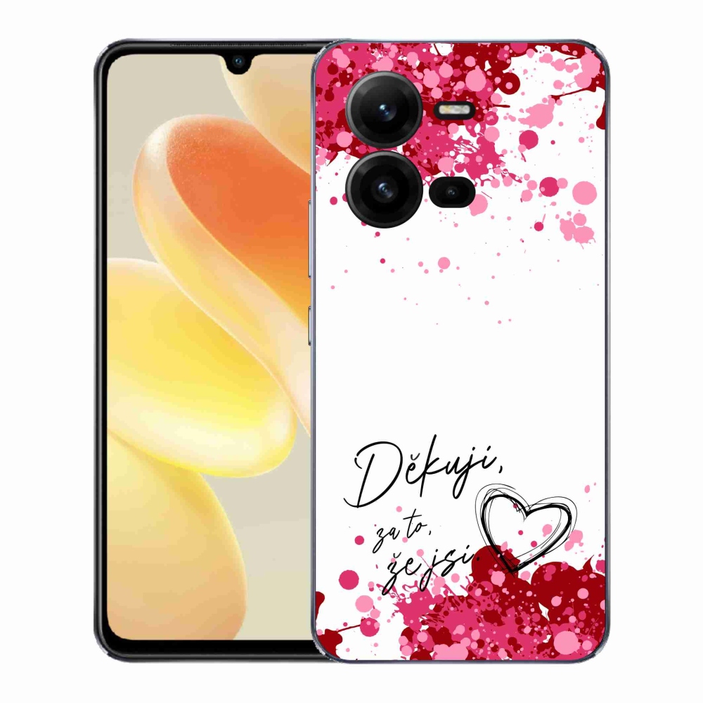 Gél borító mmCase a Vivo X80 Lite készülékre - szerelmes szöveg 2 fehér háttérrel