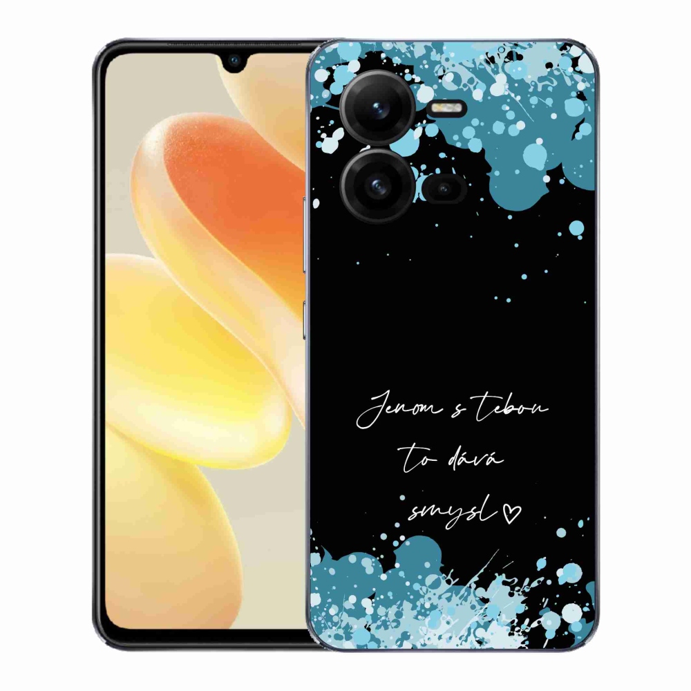 Gél borító mmCase a Vivo X80 Lite-on - szerelmes szöveg fekete háttérrel