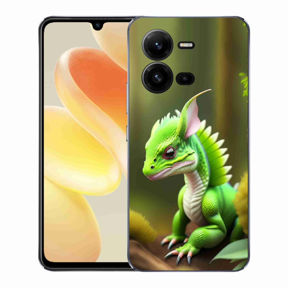 Zselés borítás mmCase a Vivo X80 Lite készülékhez - zöld sárkány