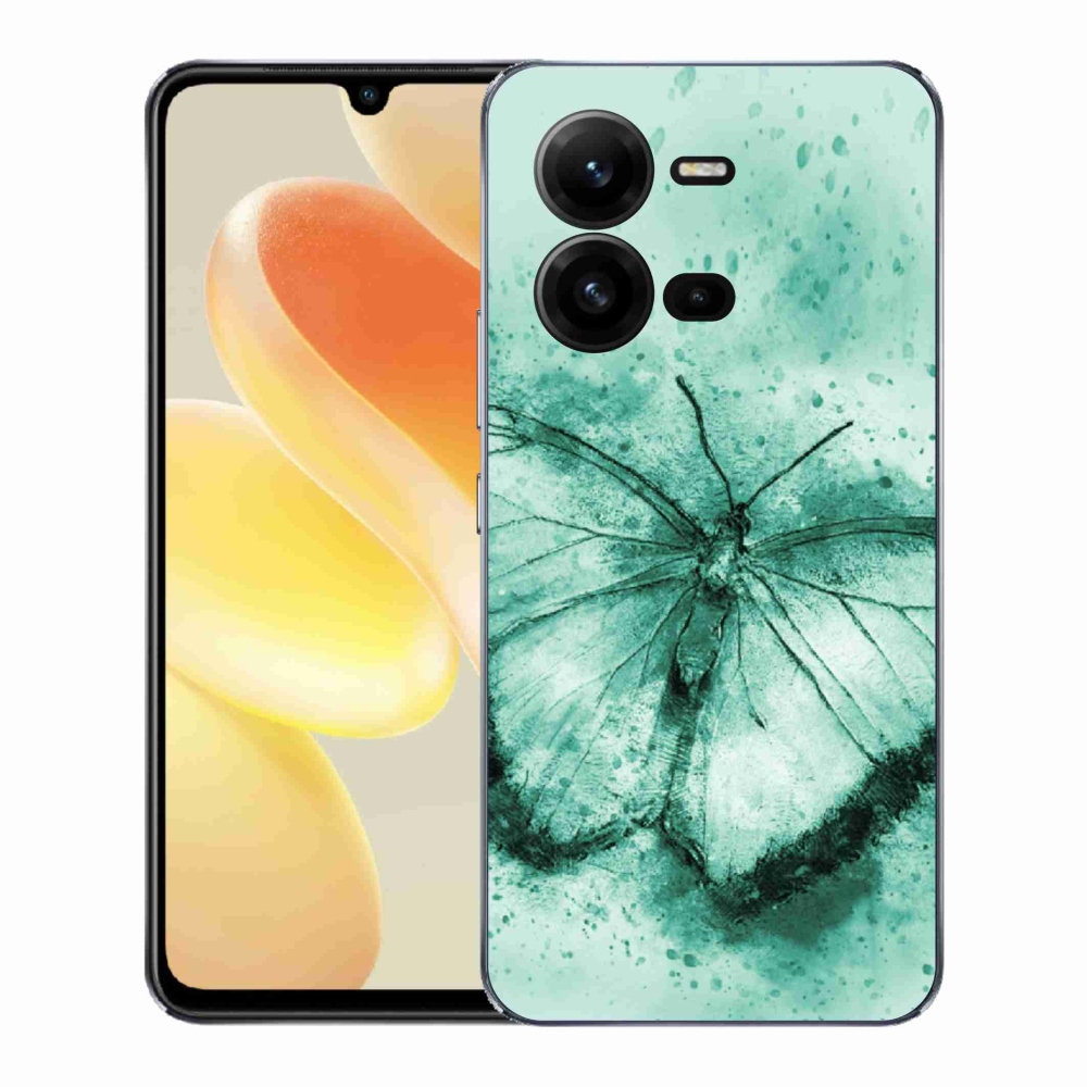 Zselés borítás mmCase a Vivo X80 Lite készülékhez - zöld pillangó