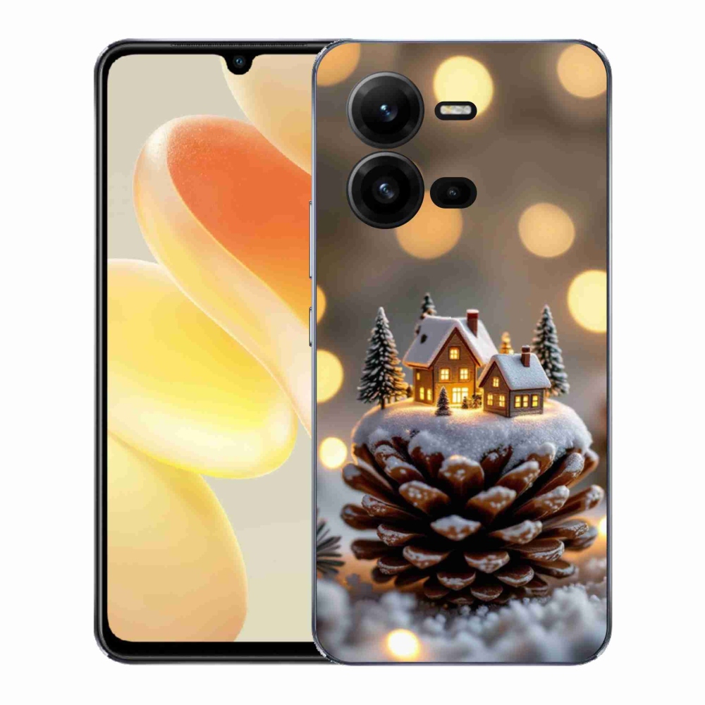 Gél borítás mmCase a Vivo X80 Lite számára - téli falu
