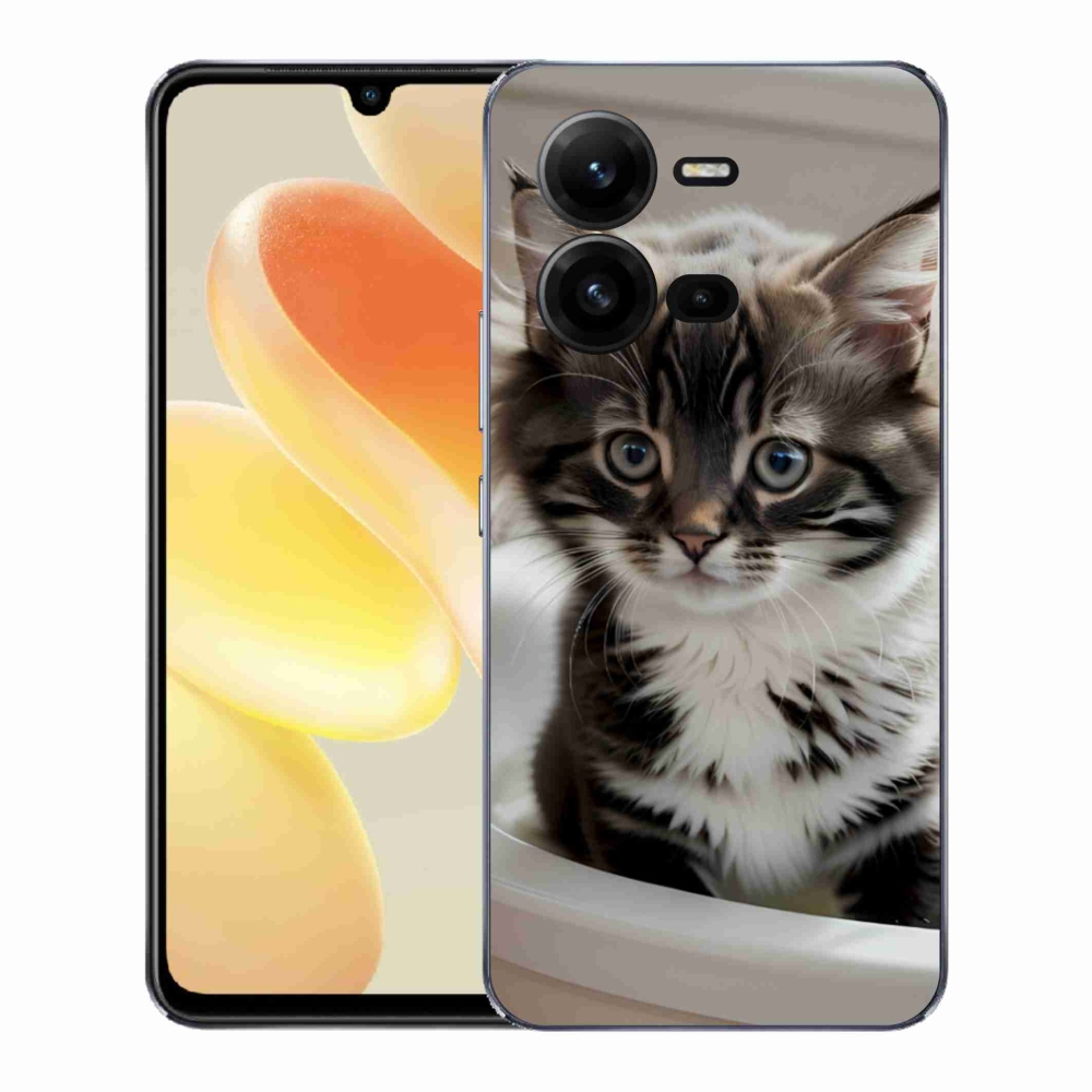 Gél borító mmCase a Vivo X80 Lite készülékhez - kíváncsi cica