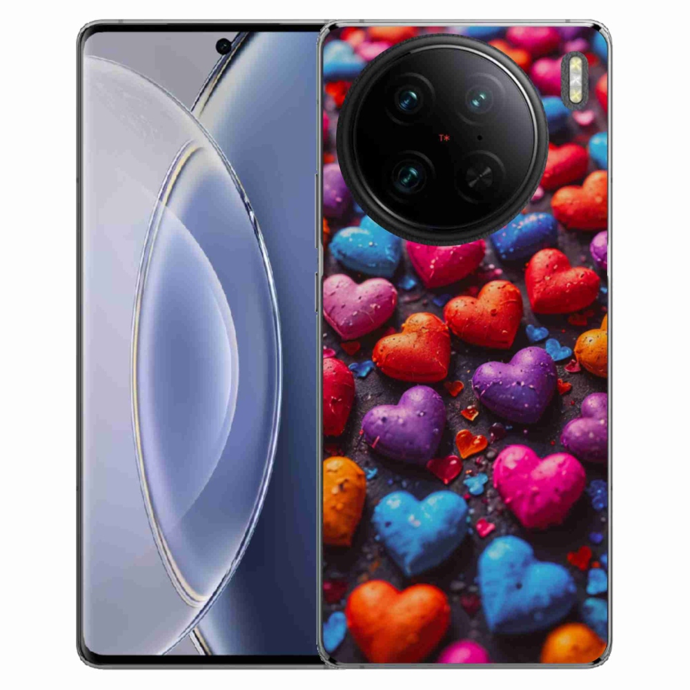 mmCase gélhuzat a Vivo X90 Pro-hoz – színes szívek