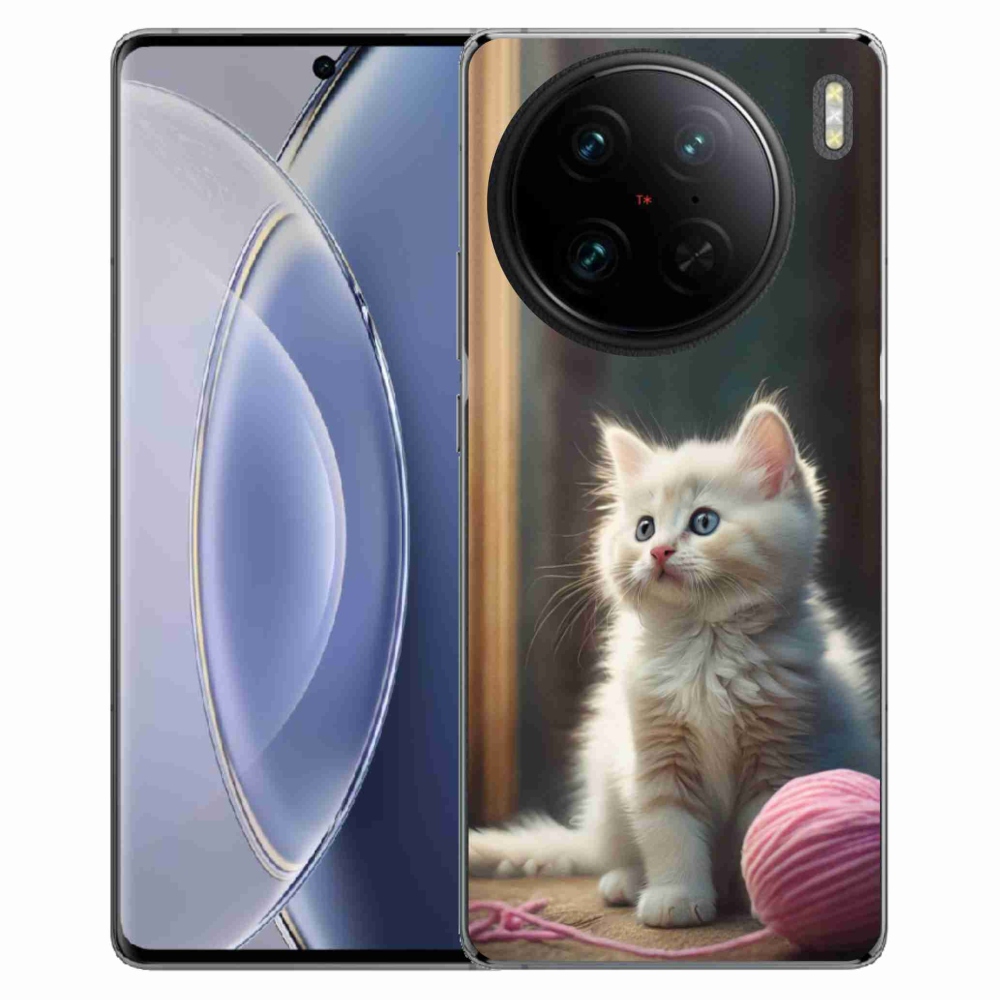 mmCase gél tok a Vivo X90 Pro-hoz – fehér cica 2