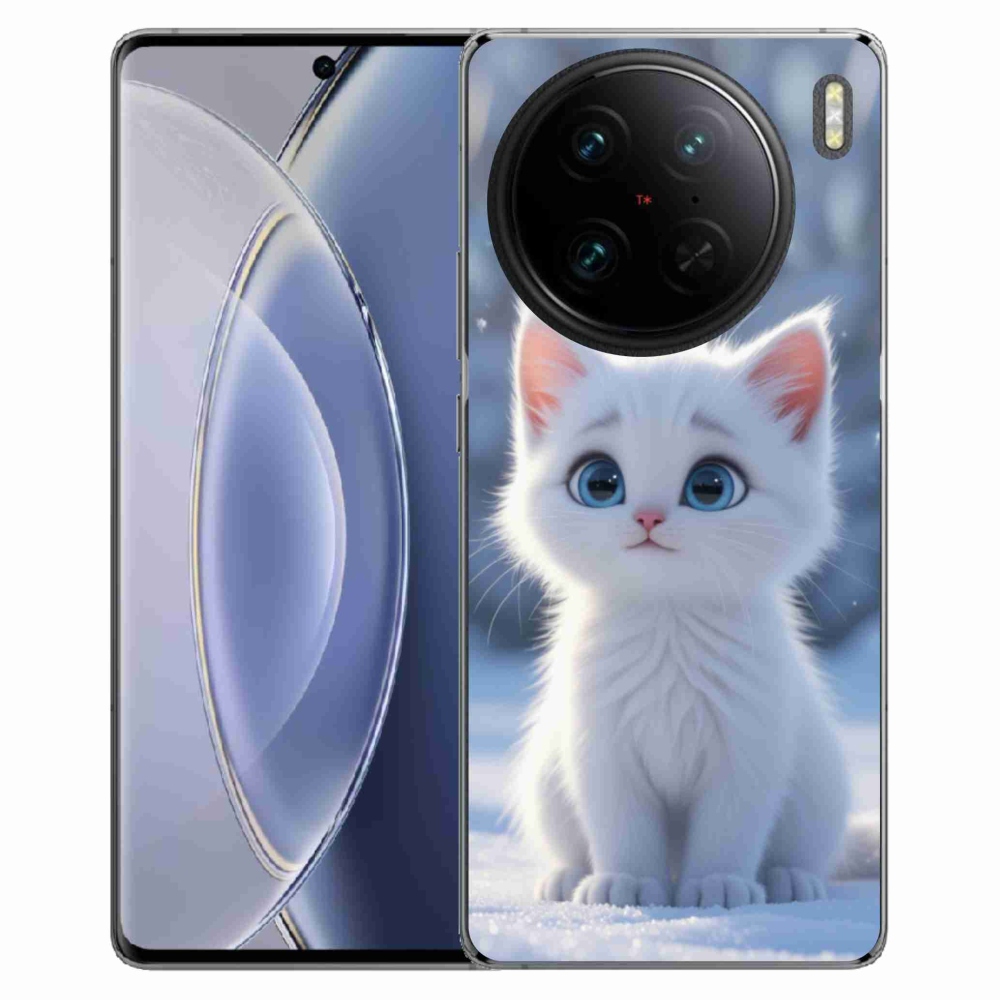 mmCase gél tok a Vivo X90 Pro-hoz – fehér cica 3