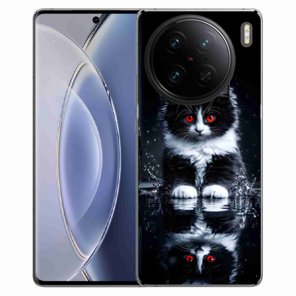 mmCase gél tok a Vivo X90 Pro-hoz – fekete-fehér cica