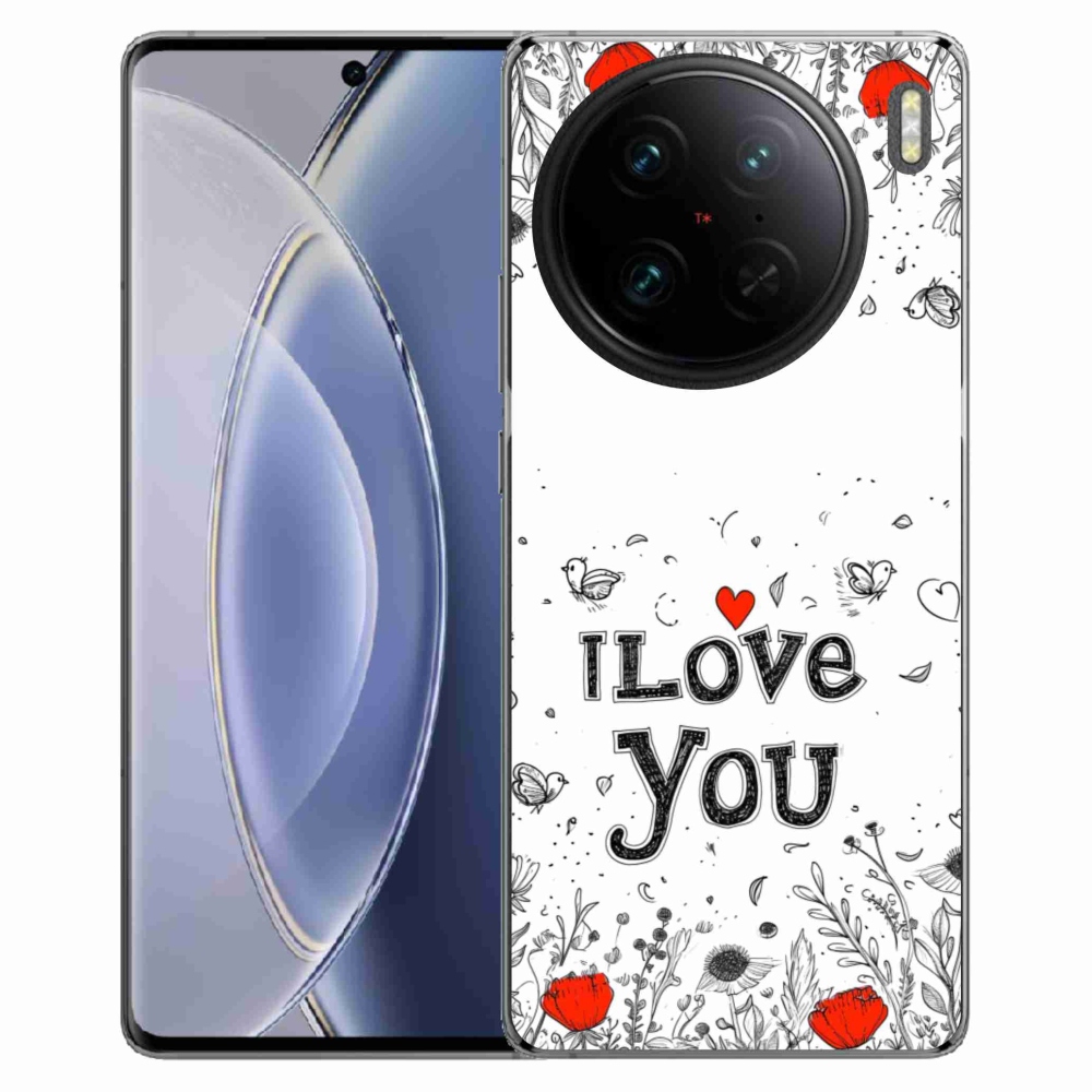 Gél borító mmCase a Vivo X90 Pro készülékhez - Szeretlek fehér háttérrel