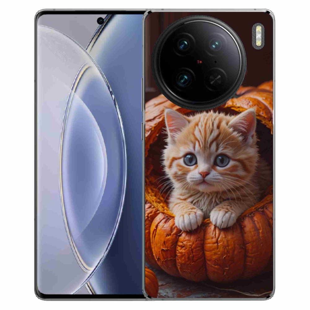 mmCase gél tok a Vivo X90 Pro-hoz – cica és sütőtök 2