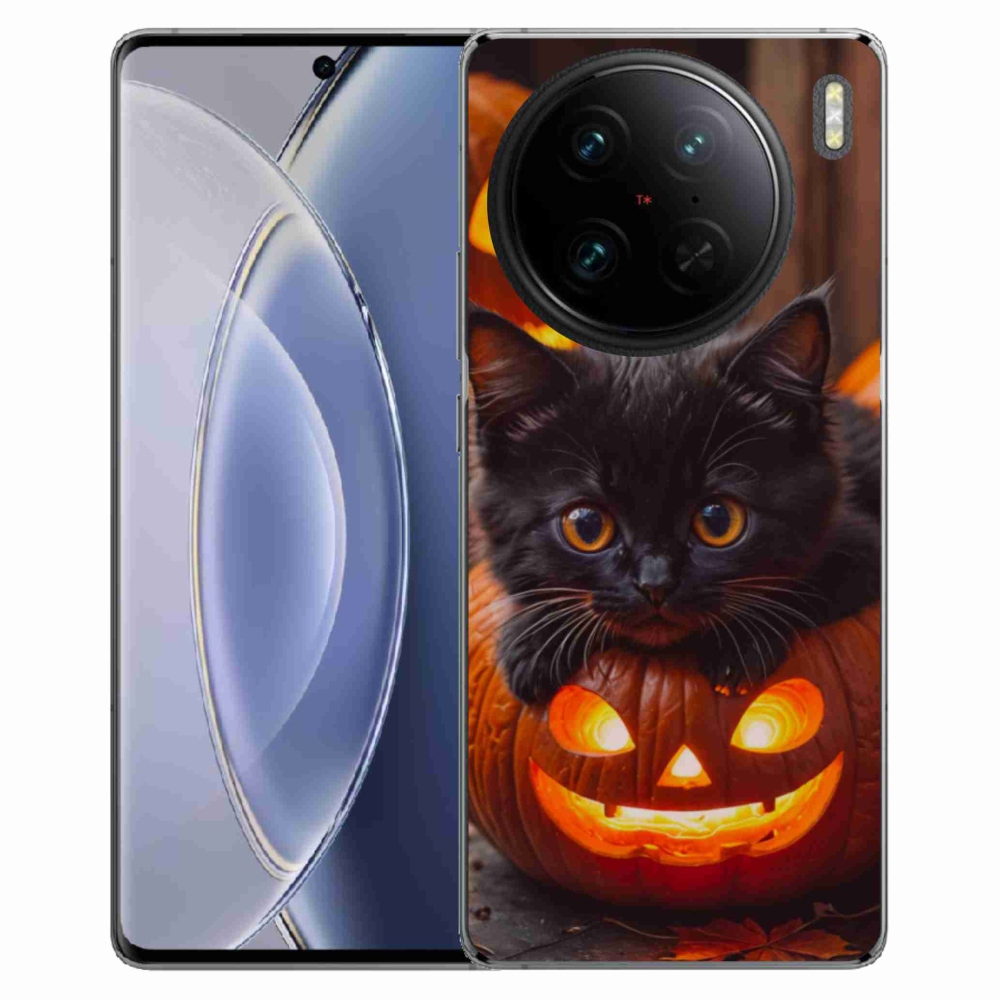 mmCase gél tok a Vivo X90 Pro-hoz – cica és sütőtök