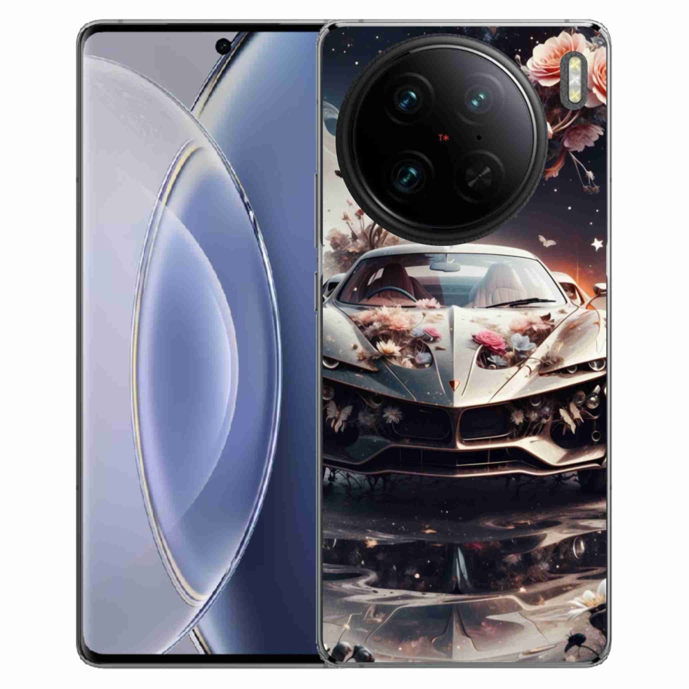 mmCase gélhuzat a Vivo X90 Pro-hoz – virágos sportautó