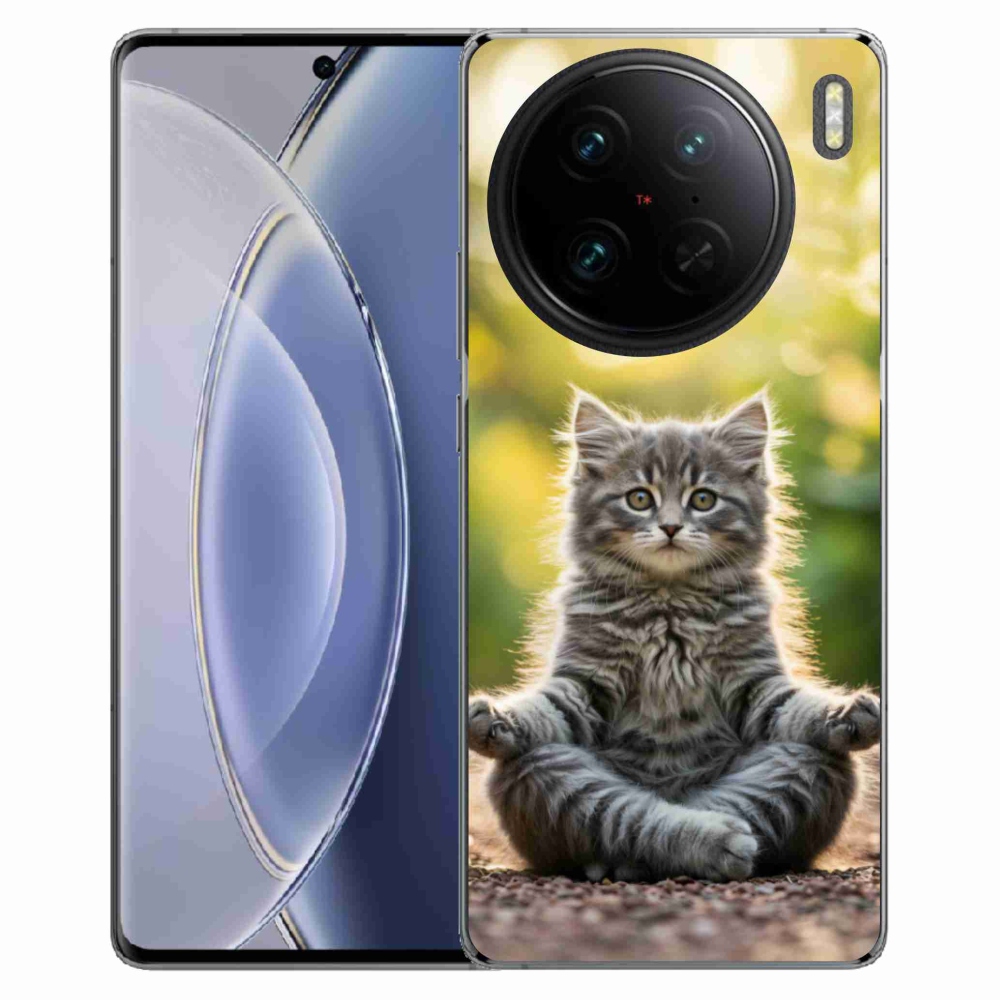 mmCase géltok a Vivo X90 Pro-hoz – meditáló cica