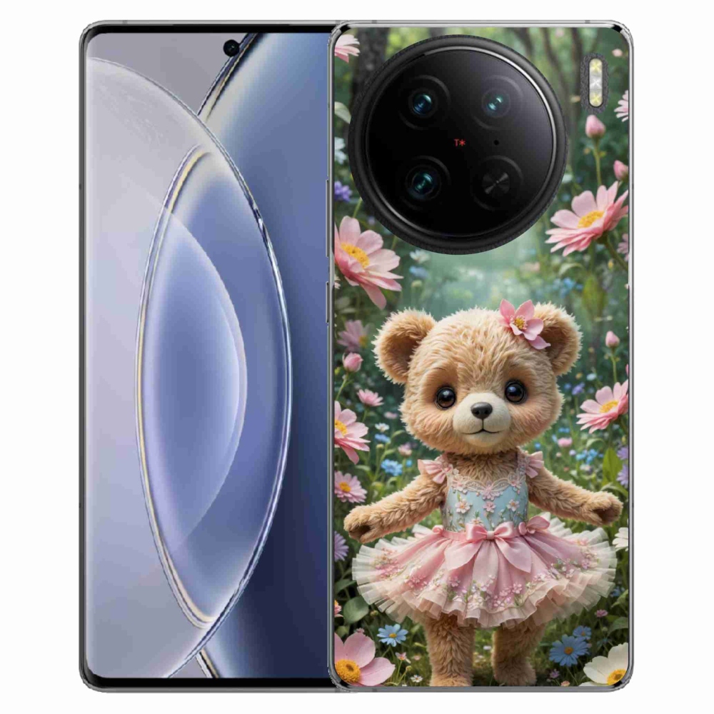 mmCase géltok a Vivo X90 Pro-hoz – aranyos mackó virágok között