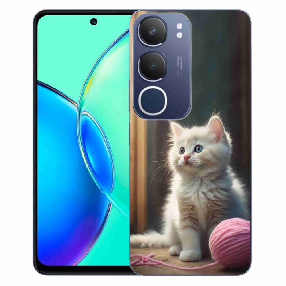 mmCase gél tok a Vivo Y19S-hez – fehér cica 2