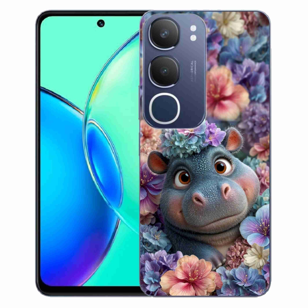 mmCase géltok a Vivo Y19S-hez – virágok között úszó víziló