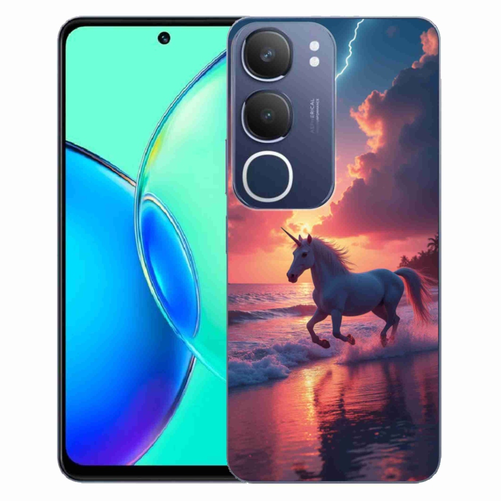 mmCase gél tok a Vivo Y19S-hez – egyszarvú a tengerparton