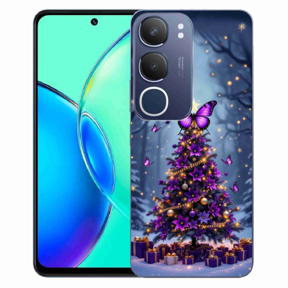mmCase gél tok a Vivo Y19S-hez – pillangós karácsonyfa