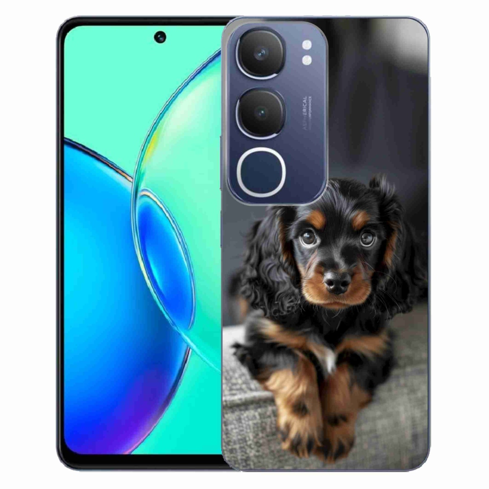 mmCase gél tok a Vivo Y19S-hez – aranyos, hosszúszőrű tacskó