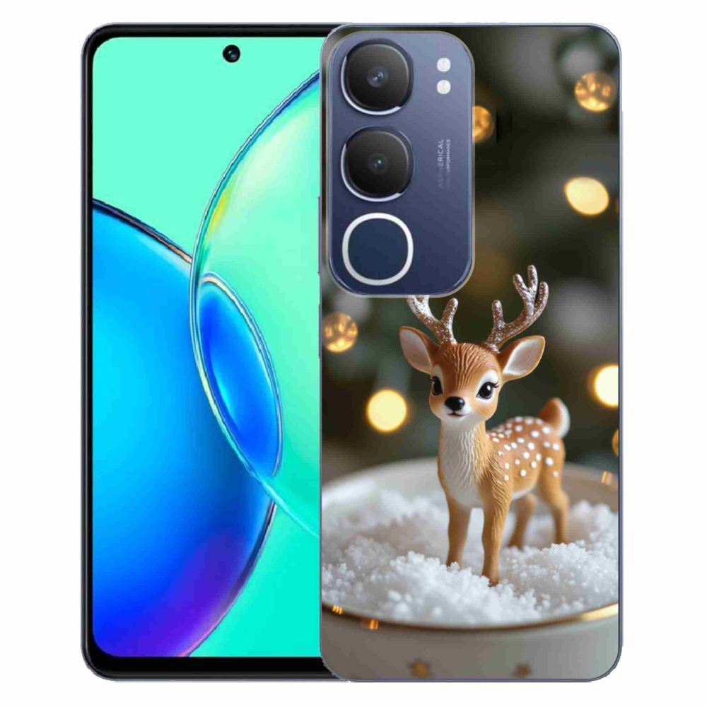mmCase gél tok a Vivo Y19S-hez – aranyos karácsonyi szarvas