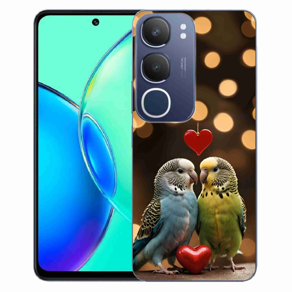 mmCase gélhuzat a Vivo Y19S-hez – szerelmes papagájok