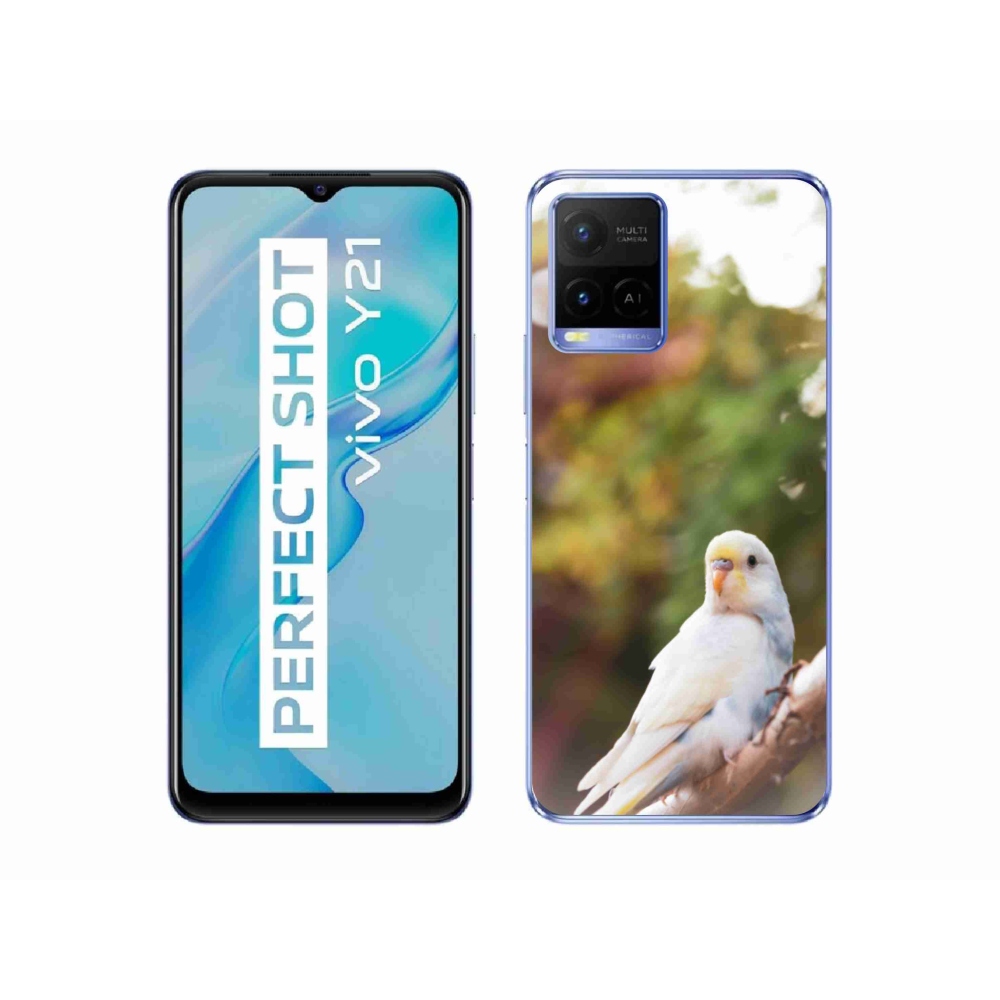 mmCase géltok a Vivo Y21/Y21s/Y33s készülékekhez – fehér papagáj