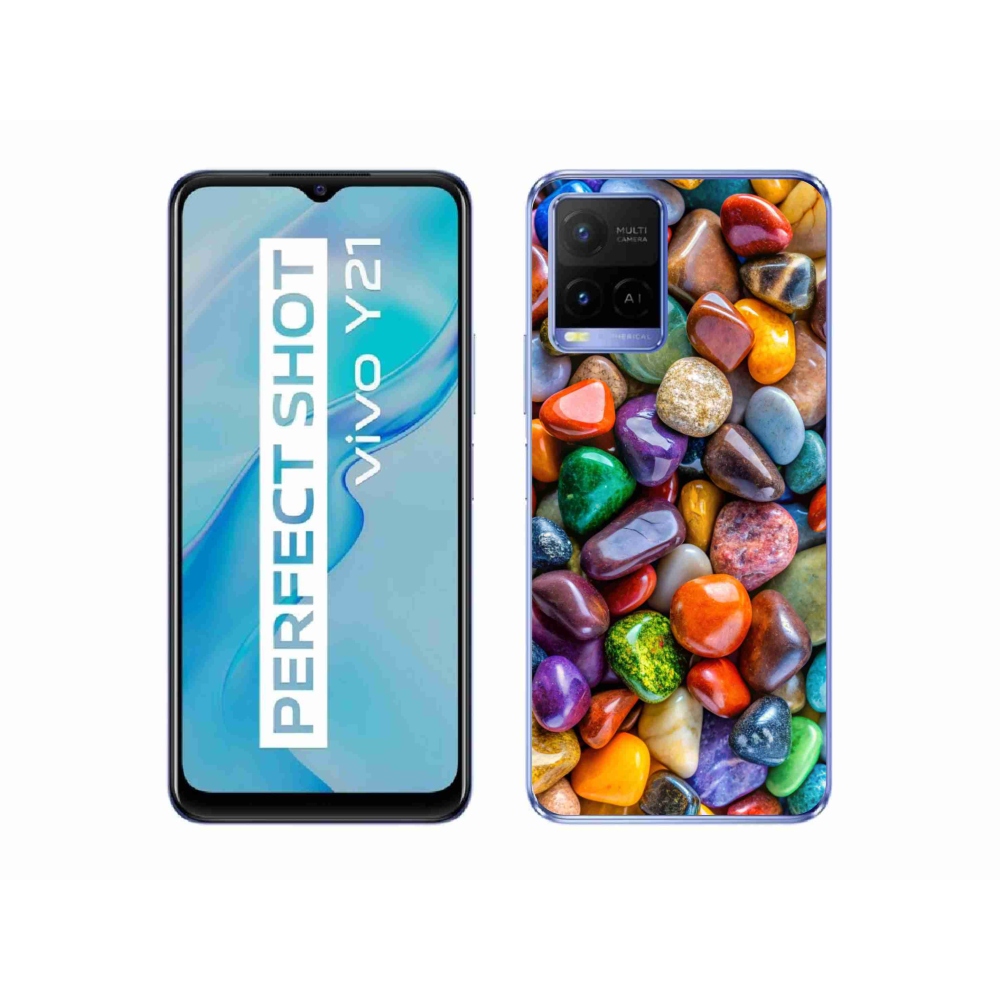 mmCase gél tok a Vivo Y21/Y21s/Y33s modellekhez – színes strasszokkal