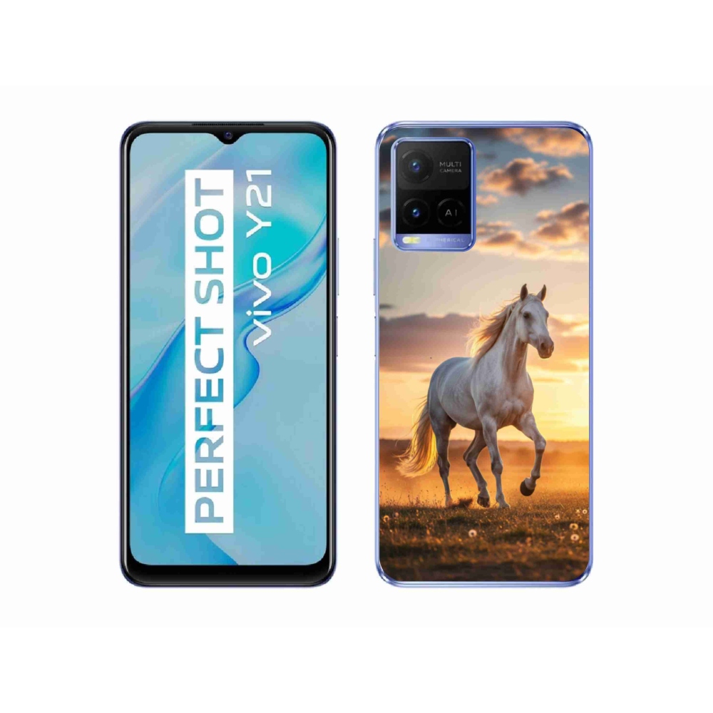 mmCase gél tok a Vivo Y21/Y21s/Y33s készülékekhez – futó fehér ló 2