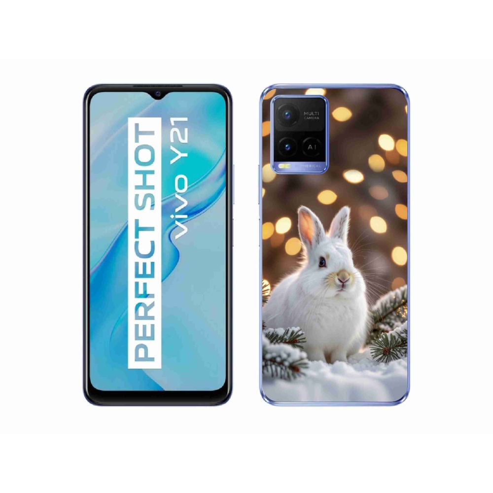mmCase géltok a Vivo Y21/Y21s/Y33s készülékekhez – fehér nyuszi