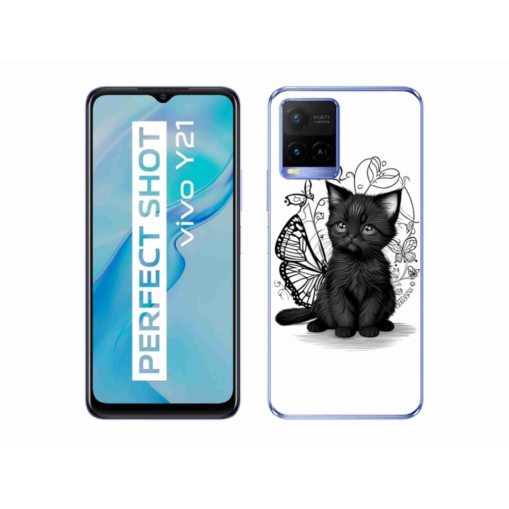 mmCase gél tok a Vivo Y21/Y21s/Y33s készülékekhez – fekete cica