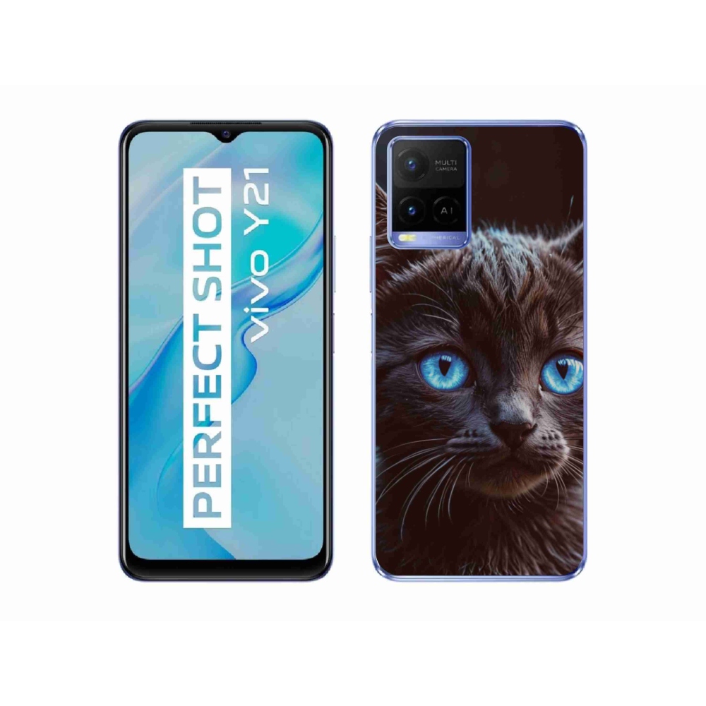 mmCase gél tok a Vivo Y21/Y21s/Y33s készülékekhez – fekete cica 2